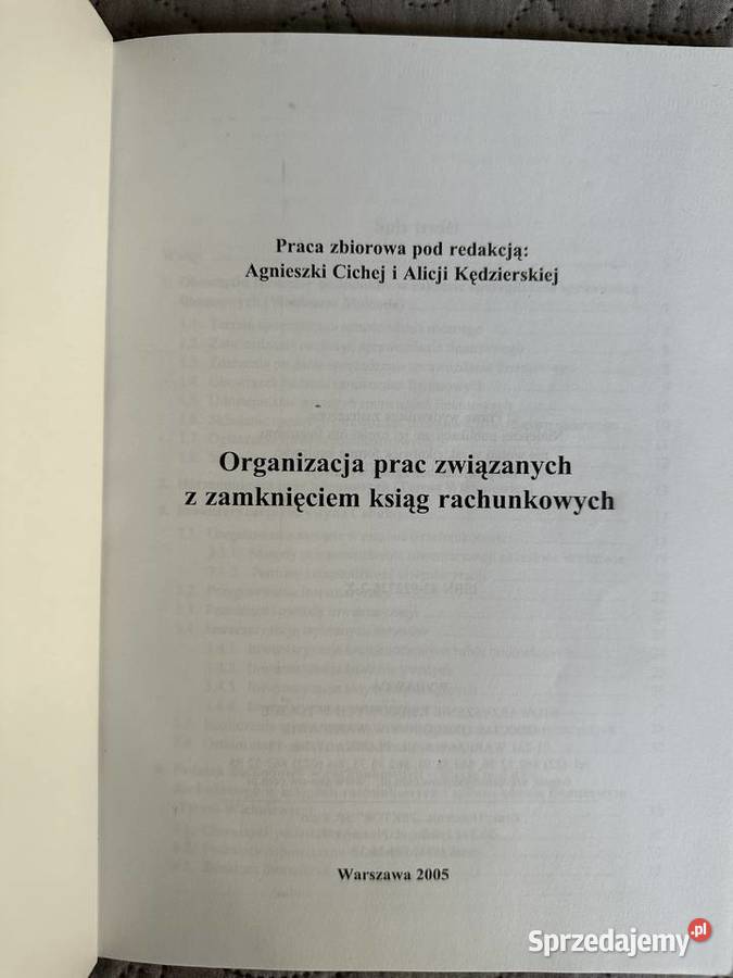 ORGANIZACJA PRAC ZWIĄZANYCH Z ZAMKNIĘCIEM KSIĄG sprzedam