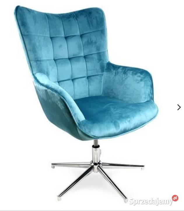 Fotel obrotowy welur szary bądź niebieski