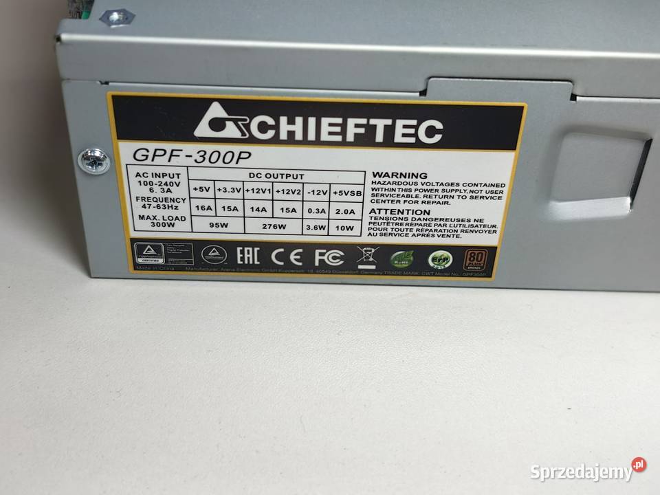 Zasilacz do komputera Chieftec gpf300p łódzkie Inczew
