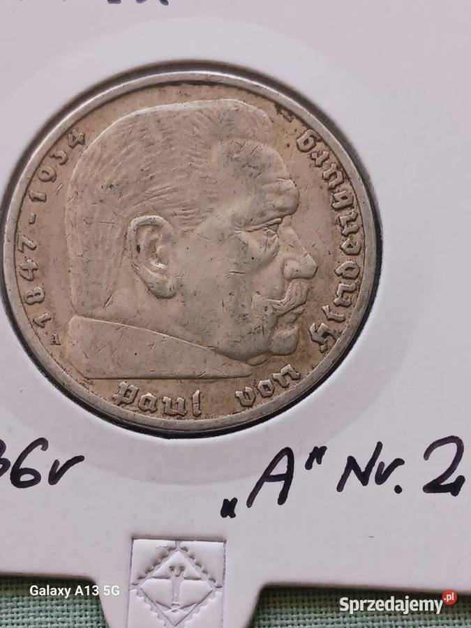 5 Marek Niemcy 1936 rPaul von Hindenburg men A 2 Konin sprzedam