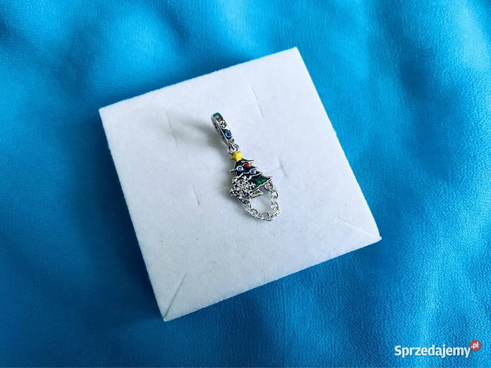 nowa unikatowa zawieszka charms beads choinka srebro