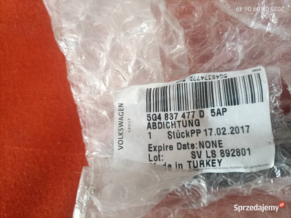 NOWA LISTWA ZGARNIAJĄCA LEWY PRZÓD VW GOLF VII Luzino sprzedam