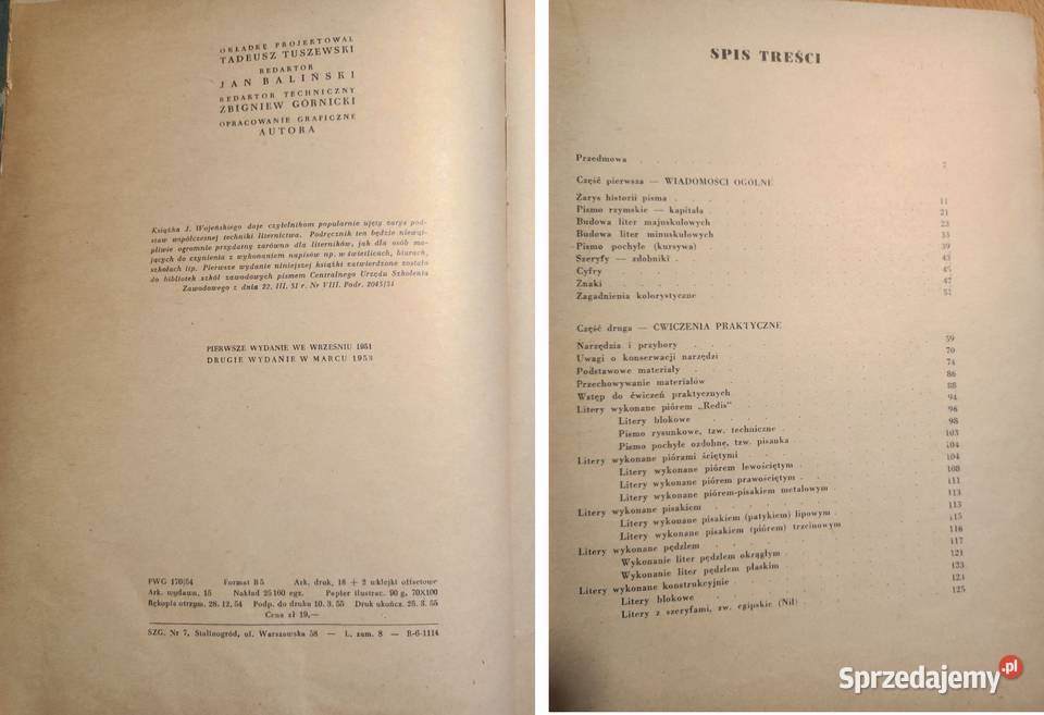 Jan Wojeński Technika liternictwa 1955