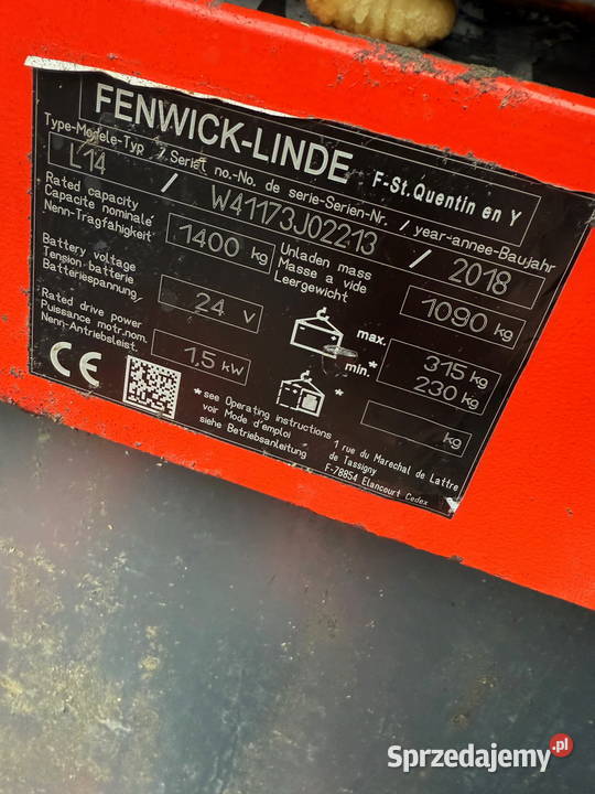 paleciak elektryczny TOYOTA L14 1400 Triplex Działoszyn