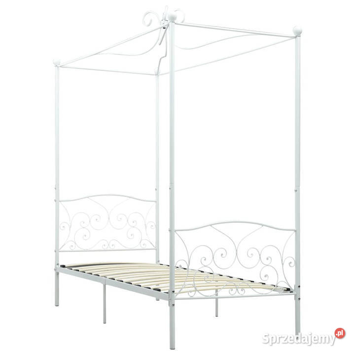 Rama łóżka z baldachimem biała metalowa 90 x 200 Warszawa