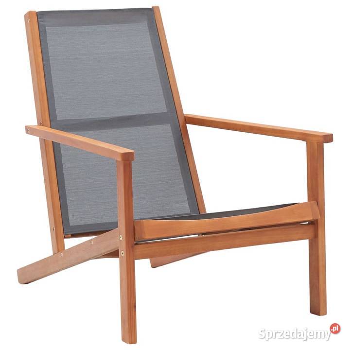 vidaXL Krzesło ogrodowe, szare, lite drewno (48695)