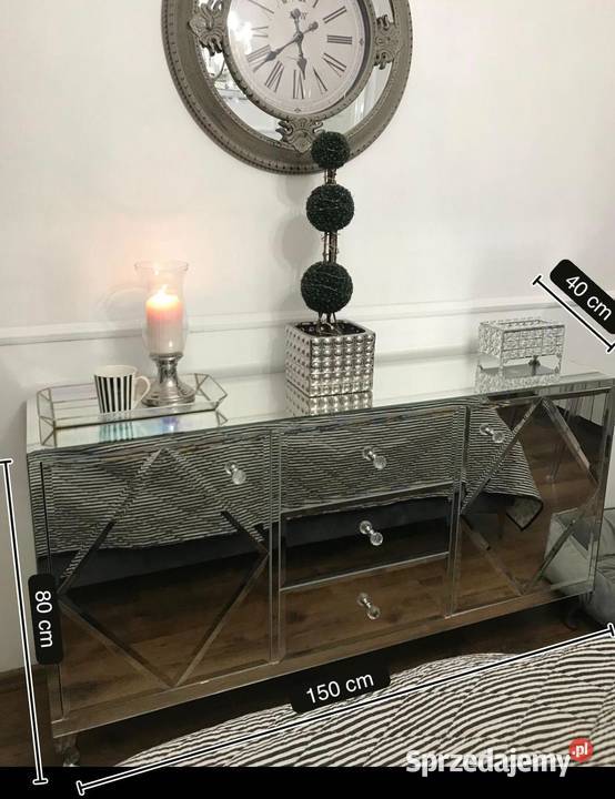 Komoda Lustrzana Elegancja i Styl Glamour Noga Kępno sprzedam