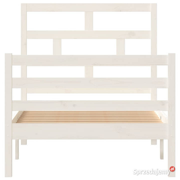 Rama łóżka biała lite drewno sosnowe 90x200