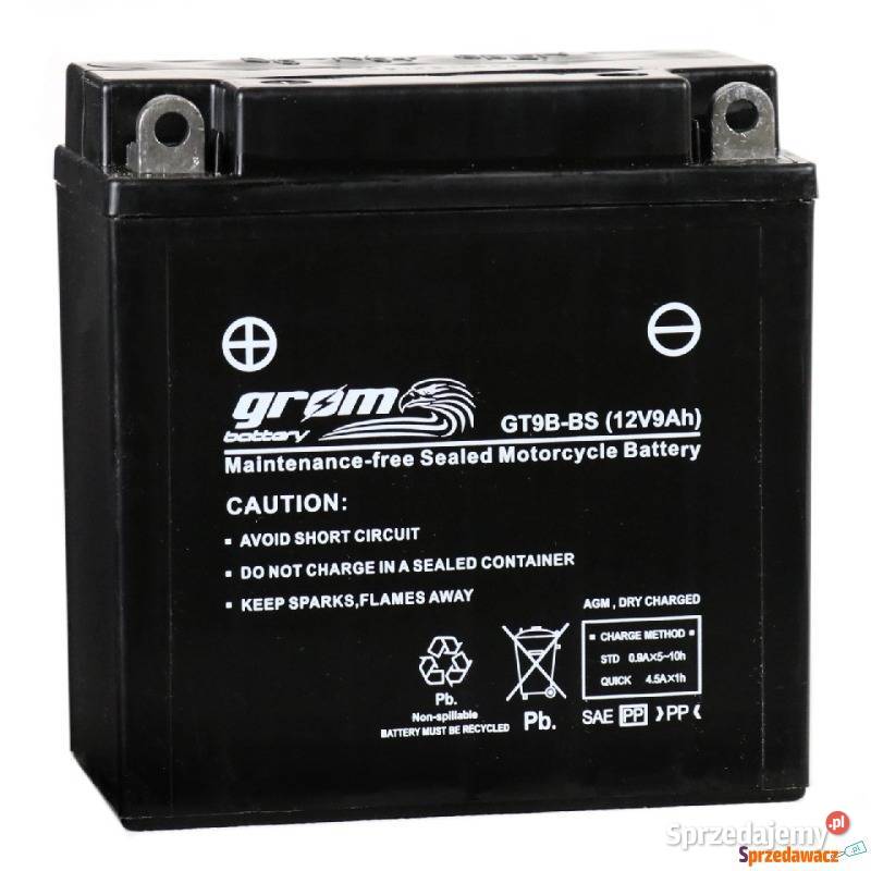 Akumulator motocyklowy Grom GT9BBS 12V 9Ah 120a Łomża sprzedam