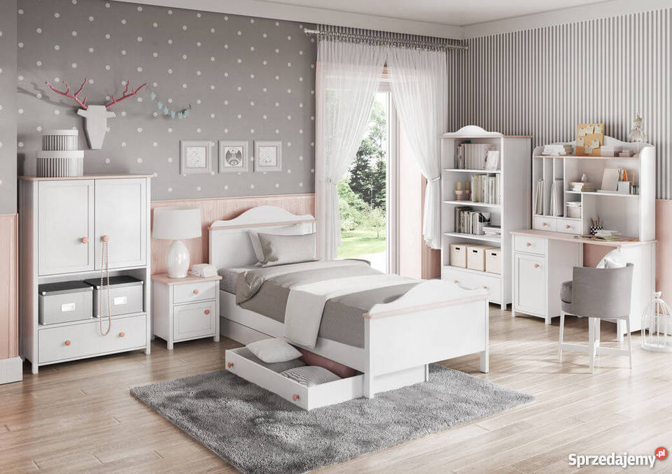 Stolik Nocny Do Pokoju Dziecięcego Biały Róż sprzedam