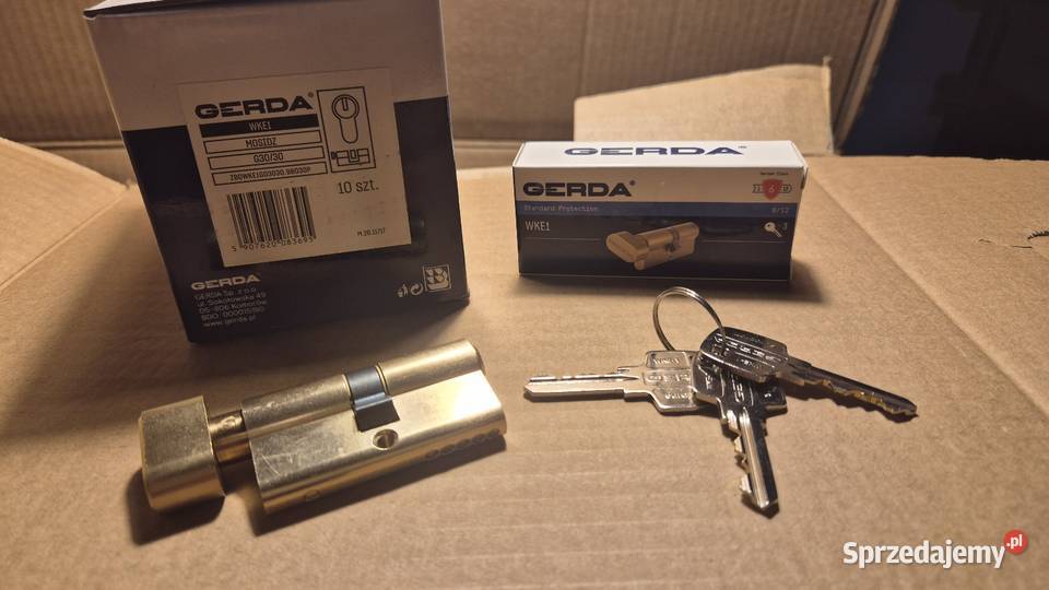 Wkładka Drzwiowa Gerda 3030 Mosiądz Zestaw 3 małopolskie Kraków
