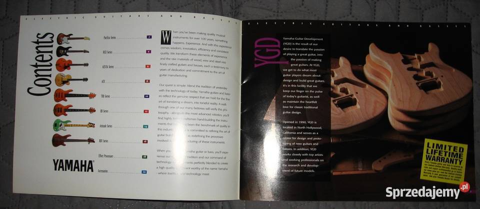 Yamaha Electric Guitars And Basses Catalog 1995 Yamaha Muzyka pomorskie Kępice
