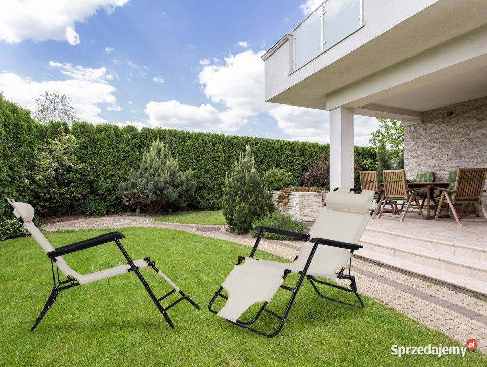 Leżak ogrodowy z zagłówkiem metal Meble ogrodowe Bielsk Podlaski