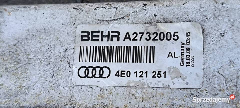 CHŁODNICA WODY AUDI A8 D3 4E0121251 osobowe Lipno