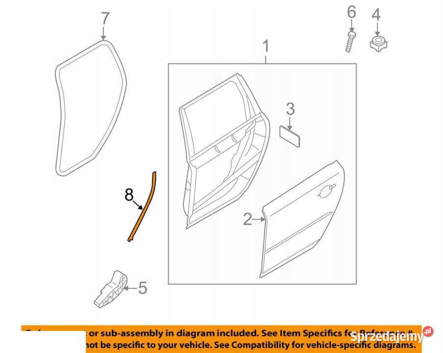 VOLVO XC60 2015 USZCZELKA DRZWI PRAWA 31217899 części blacharskie lubelskie Kozubszczyzna