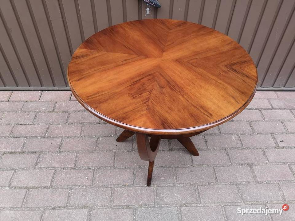 Stolik Ława ARTDECO PRL Unikat Orzech Antyk Meble Swarzędz