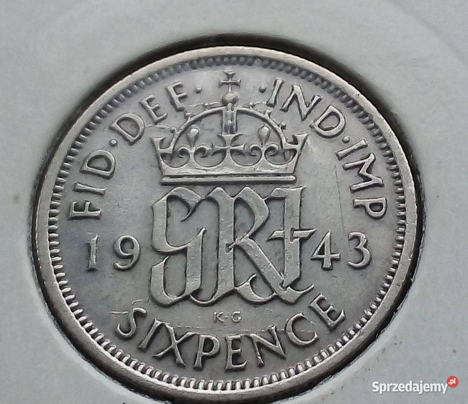WIELKA BRYTANIASIXPENCE1943 rSREBRO Legionowo