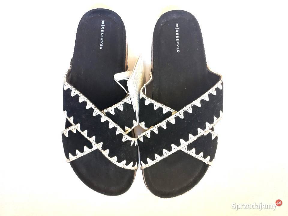 Klapki czarne Buty białe r 38 damskie BOHO Białystok