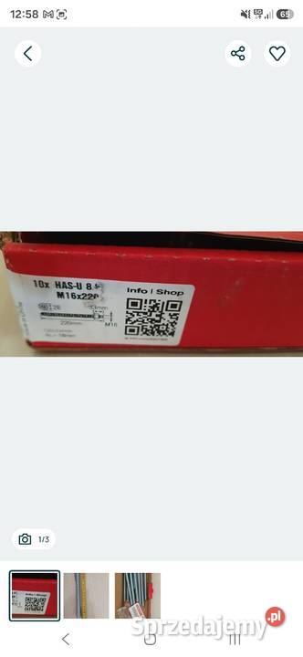 Hilti Pręt gwintowany HASU 58 M16x220
Pręt kotwy