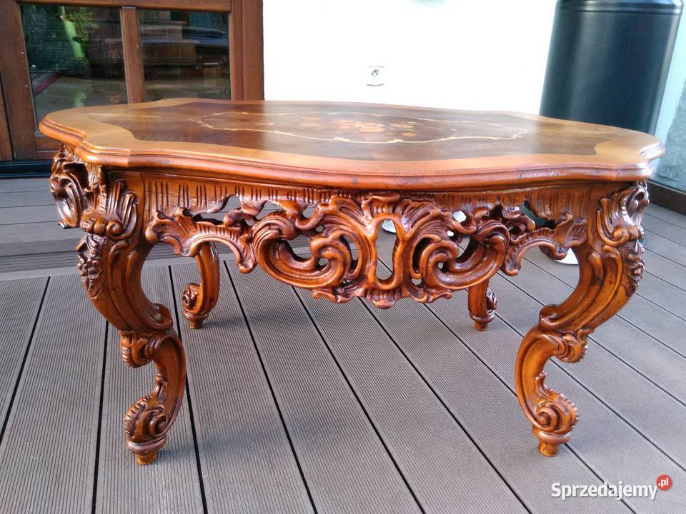 Stolik Barokowy Rzeźbiony Antyk Kluki