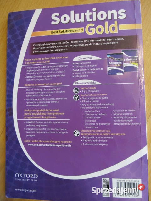 Solutions Gold Students Book Słupsk sprzedam