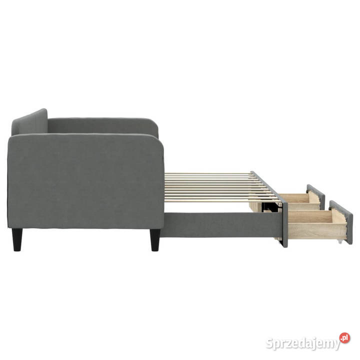 Sofa rozsuwana z szufladami ciemnoszara tkanina Warszawa