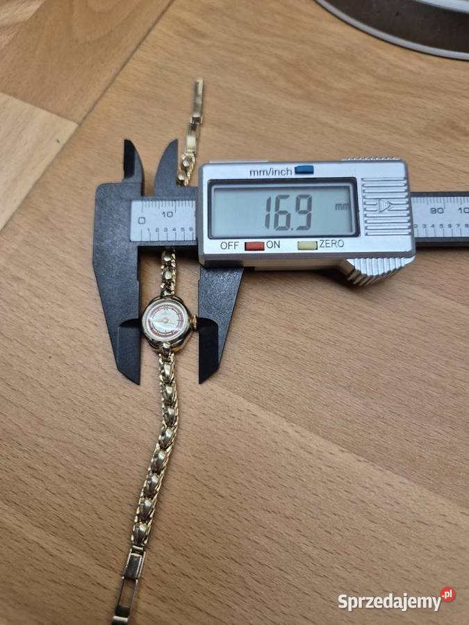 Piękny biżuteryjny zegarek vintageBischoff Au20 Chorzów