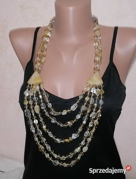 Przepiękny naszyjnik korale kolia z cytrynu