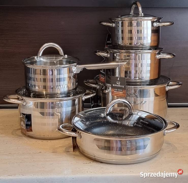 Garnki nierdzewne komplet 6 sztuk 6 pokrywek Kraków
