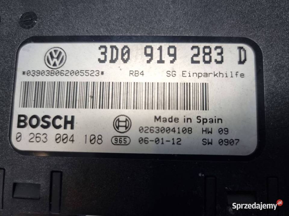 MODUŁ VOLKSWAGEN PHAETON LONG 3D0919283D PDC Pozostałe Lipno