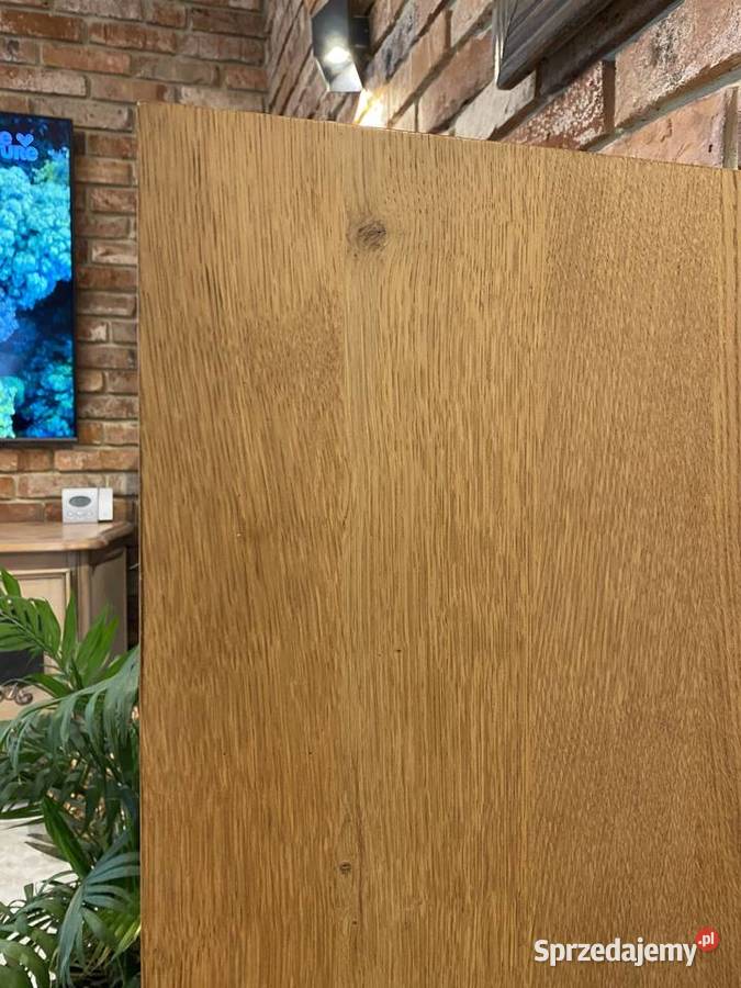 Witryna otwarta słupek vintage drewno dębowe