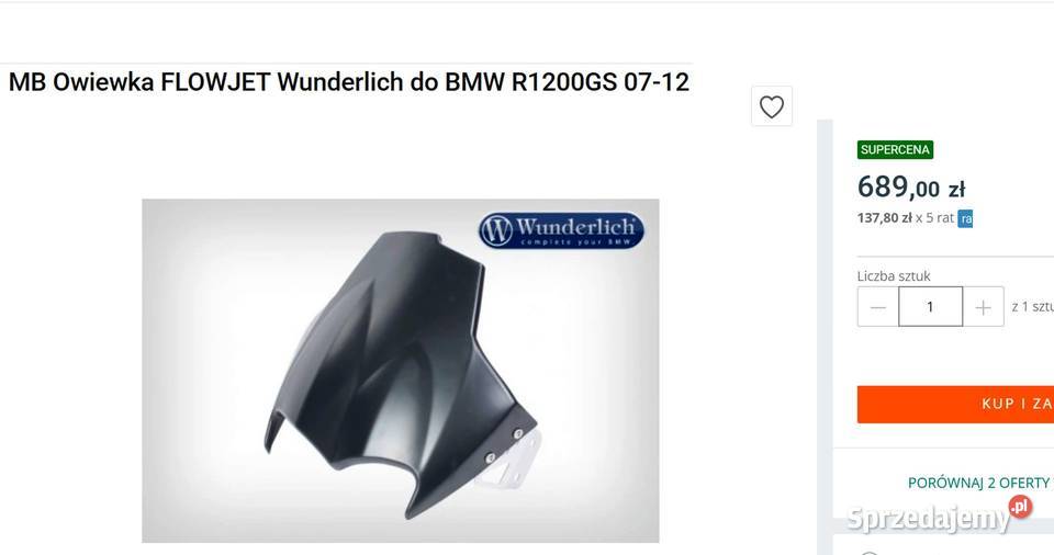 MB Owiewka FLOWJET Wunderlich do BMW R1200GS dolnośląskie Wiązów