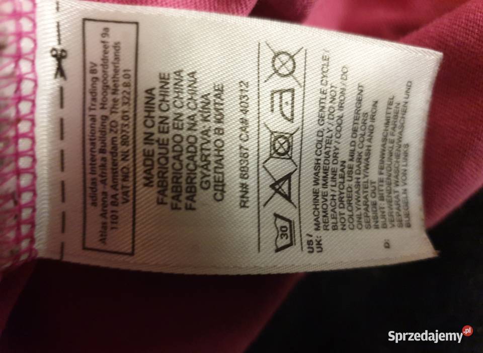 Różowy damski podkoszulek Tshirt Adidas rozmiar Rozmiar 38(M) Topy i koszulki Kraków