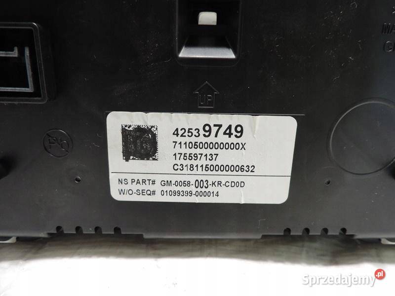 LICZNIK ZEGAR 42539749 EUROPA OPEL MOKKA X 14T osobowe Liczniki i zegary