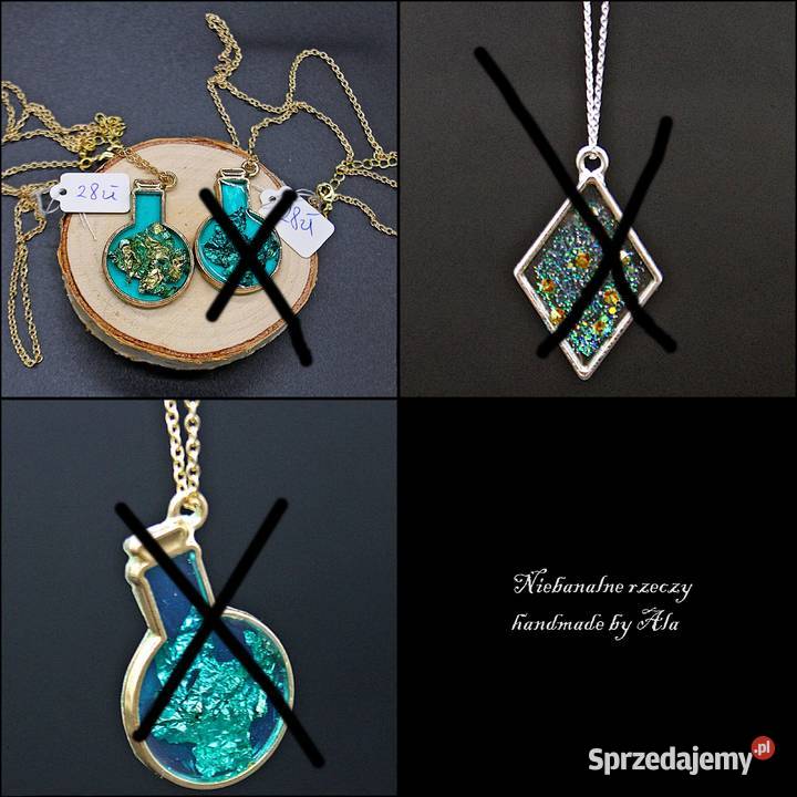 Biżuteria z żywicy wisiorek naszyjnik Kutno