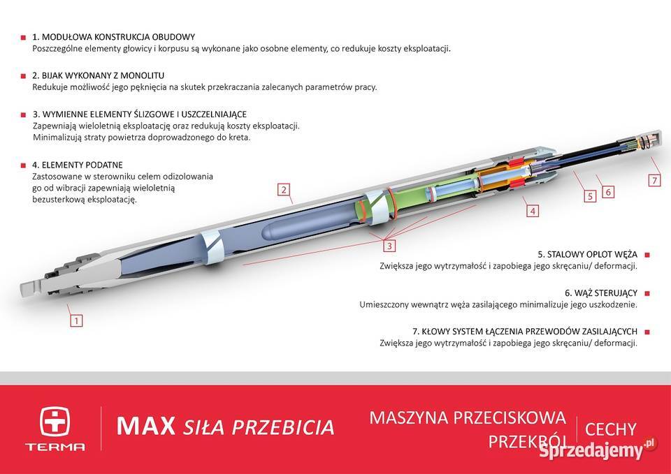 Maszyna do przecisków kret do przecisków TERMA Lubin