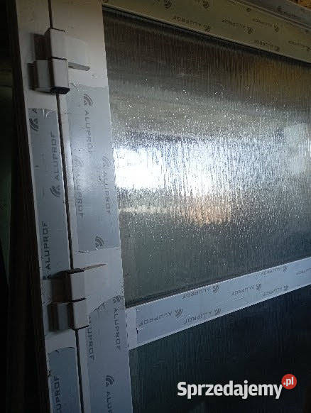 Drzwi aluminiowe zewnetrzne szare