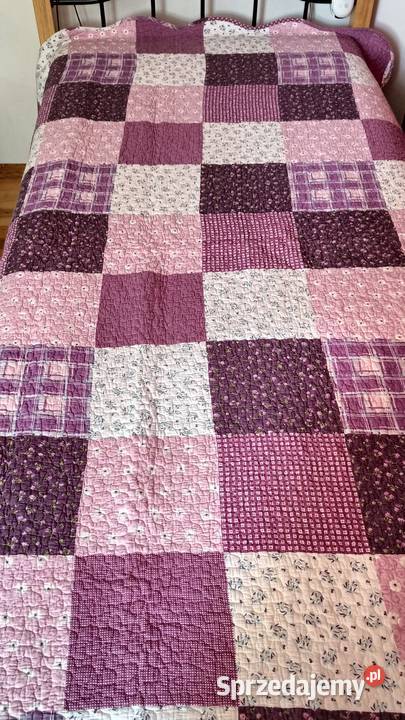 Duża wielokolorowa unikatowa dwustronna narzuta Brwinów sprzedam