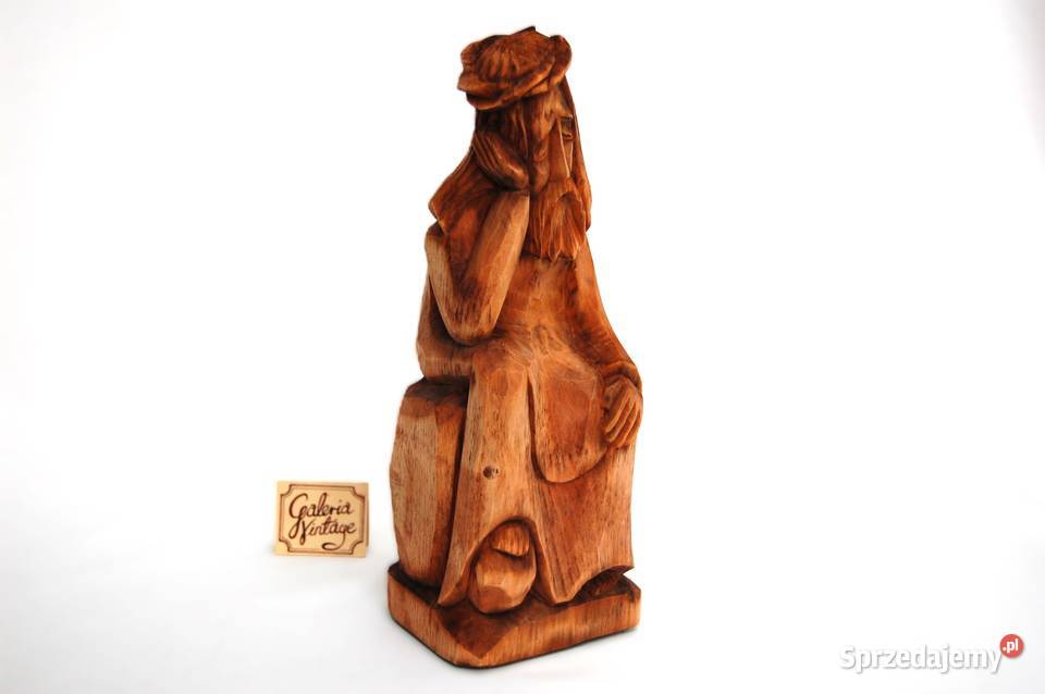 Jezus Chrystus frasobliwy rzeźba drewniana Lublin