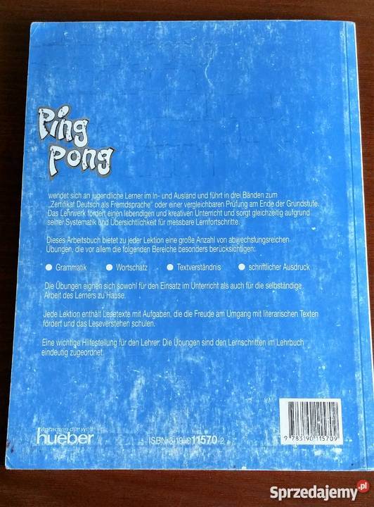 PING PONG 3 niemiecki Arbeitsbuch ćwiczenia Rok wydania 2003 Książki do nauki języka obcego Nowy Tomyśl sprzedam
