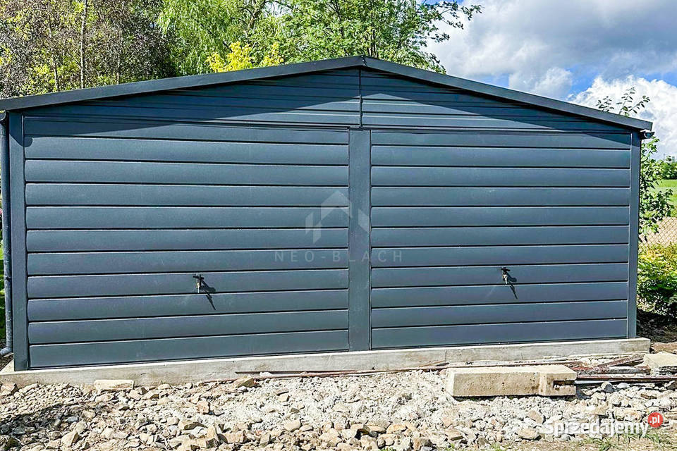 Garaż Blaszany 6x58m 2x Brama Uchylna Rynny Legnica