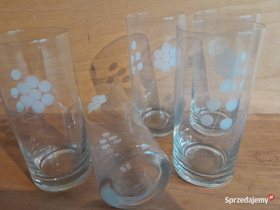 Stare szklanki zestaw 6 sztuk zabytek PRL retro Dąbrowa Górnicza