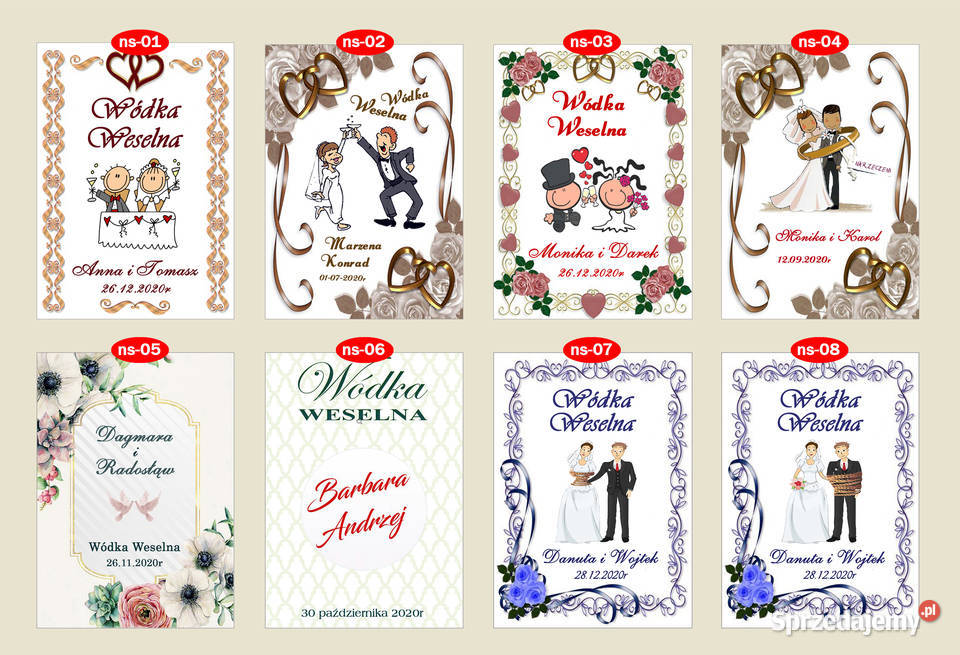 Naklejki Etykiety na wódkę alkohol butelki Dąbrowa Górnicza