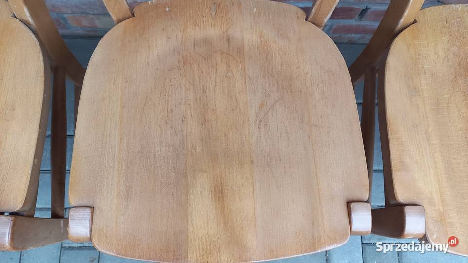 Krzesła dębowe drewniane 4 rustykalne twarde Gawroniec