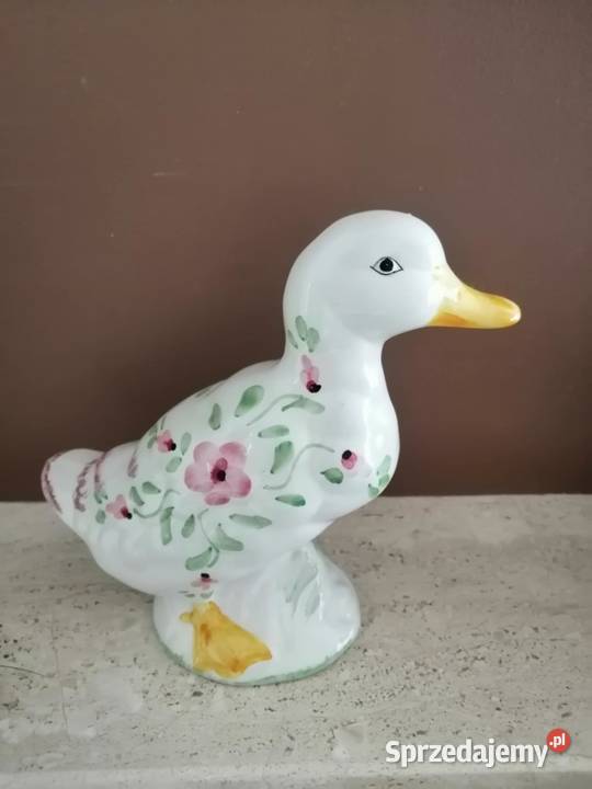 Kaczka z porcelitu malowana śliczna duża sprzedam
