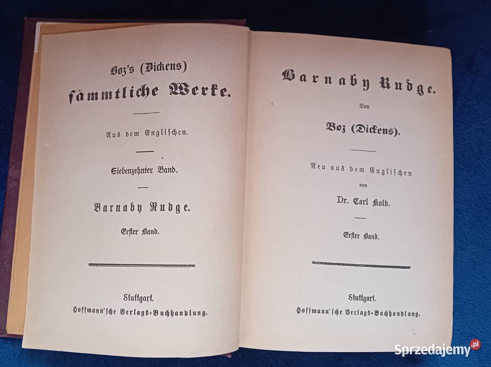 BOZ Dickens Barnaby Rudge Hoffmannsche Verlag sprzedam