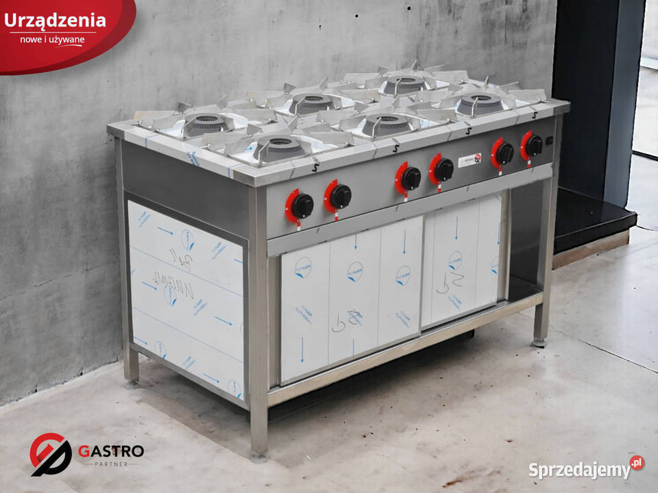 Kuchnia gazowa 6 palnikowa z szafką moc 365 kW sprzedam