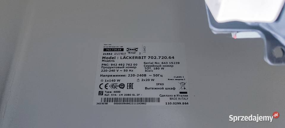 Okap kuchenny Ikea mazowieckie Legionowo sprzedam