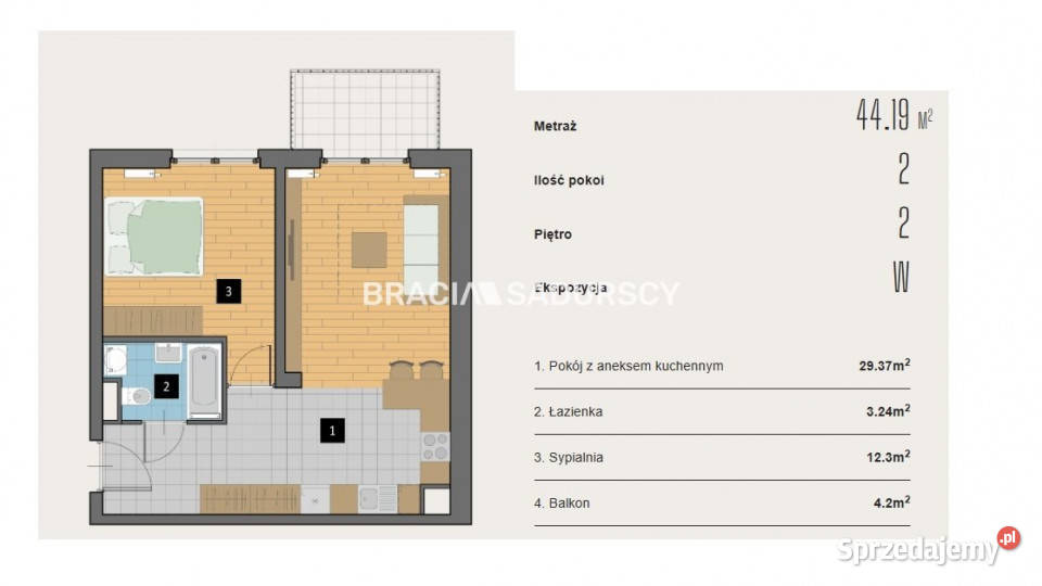 Mieszkanie Kraków Aleja Kijowska 4491m2 2 pok