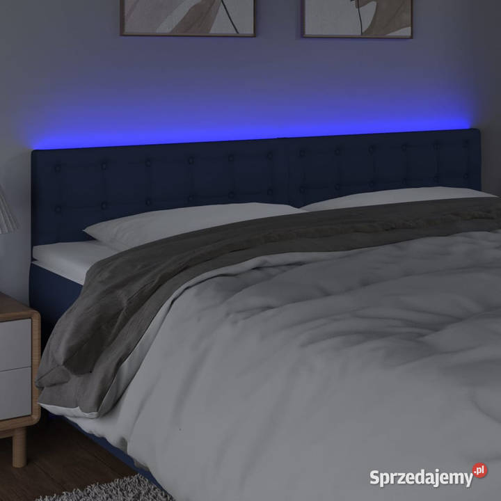 Zagłówek do łóżka z LED niebieski 160x5x7888 Warszawa